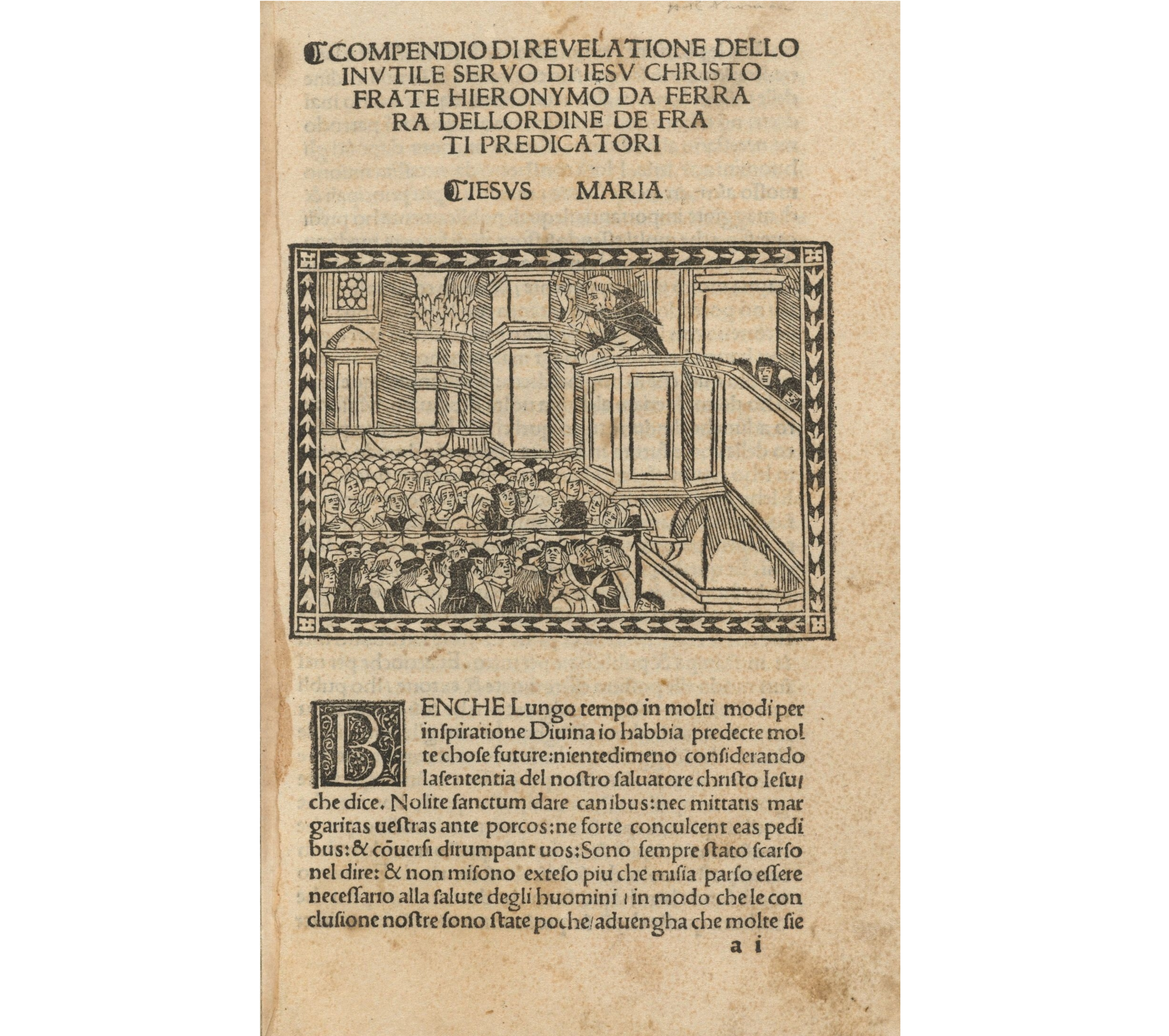 Savonarole en train de raconter des prophéties